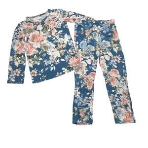 Posh Peanut Blue Rose Bamboo Pajama Set